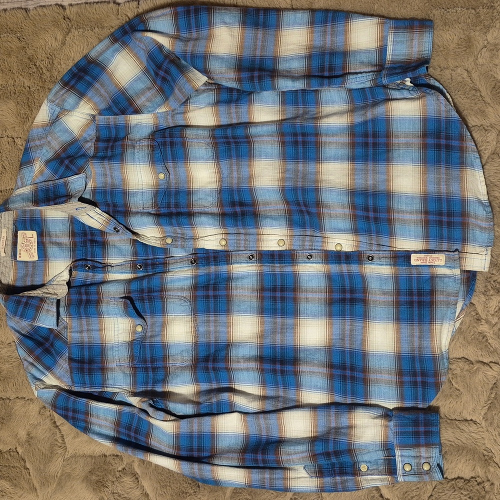 Lucky Brand Blue Plaid Shirt